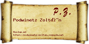 Podwinetz Zoltán névjegykártya